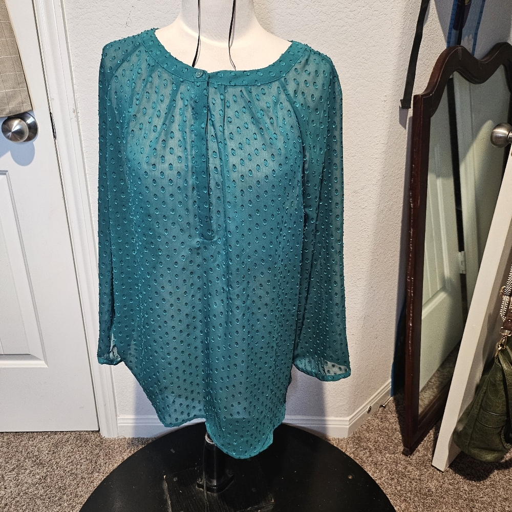 3/20❤️Banana Republic Teal Textured Blouse